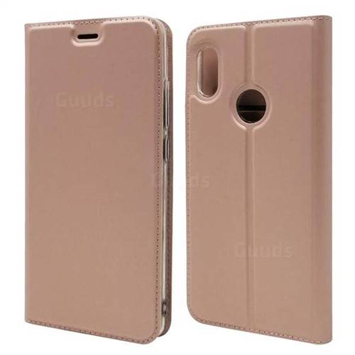 Ultra Slim Card Magnetic Automatic Suction Leather Wallet Case for Xiaomi Mi A2 (Mi 6X) - Rose Gold