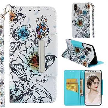 Fotus Flower Big Metal Buckle PU Leather Wallet Phone Case for Xiaomi Mi A2 (Mi 6X)