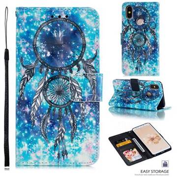 Blue Wind Chime 3D Painted Leather Phone Wallet Case for Xiaomi Mi A2 (Mi 6X)