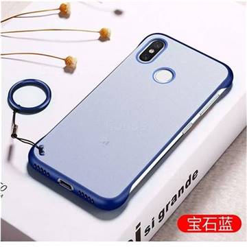 Transparent Matte Non-Slip Anti-Scratch no Fingerprint Bare Metal Sense Case for Xiaomi Mi 8 - Blue