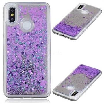 Glitter Sand Mirror Quicksand Dynamic Liquid Star TPU Case for Xiaomi Mi 8 - Purple