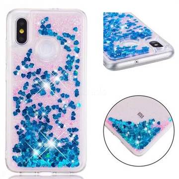 Dynamic Liquid Glitter Quicksand Sequins TPU Phone Case for Xiaomi Mi 8 - Blue