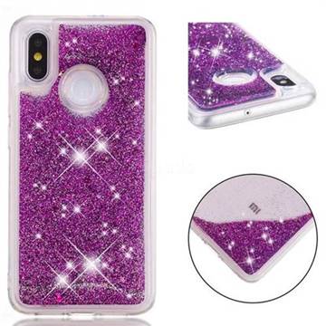 Dynamic Liquid Glitter Quicksand Sequins TPU Phone Case for Xiaomi Mi 8 - Purple