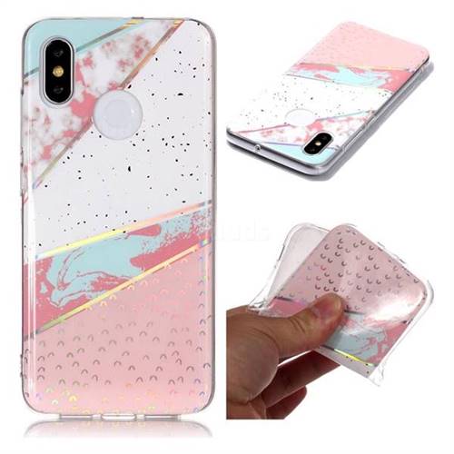 Matching Color Marble Pattern Bright Color Laser Soft TPU Case for Xiaomi Mi 8