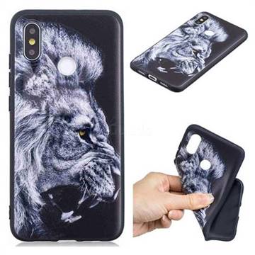 Lion 3D Embossed Relief Black TPU Cell Phone Back Cover for Xiaomi Mi 8