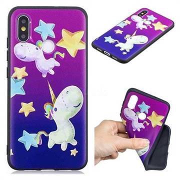 Pony 3D Embossed Relief Black TPU Cell Phone Back Cover for Xiaomi Mi 8