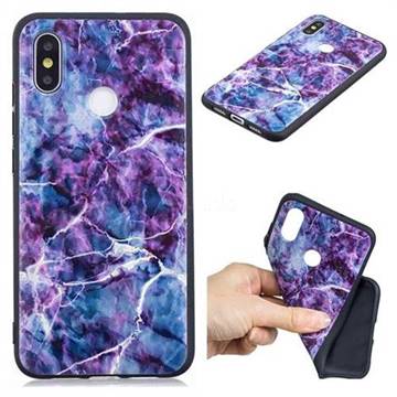 Marble 3D Embossed Relief Black TPU Cell Phone Back Cover for Xiaomi Mi 8