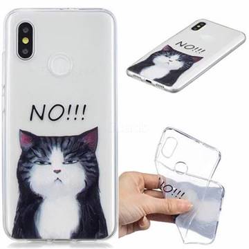 Cat Say No Clear Varnish Soft Phone Back Cover for Xiaomi Mi 8