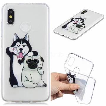 Selfie Dog Clear Varnish Soft Phone Back Cover for Xiaomi Mi 8