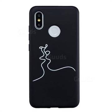 Kiss Stick Figure Matte Black TPU Phone Cover for Xiaomi Mi 8