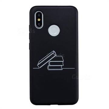 Book Stick Figure Matte Black TPU Phone Cover for Xiaomi Mi 8