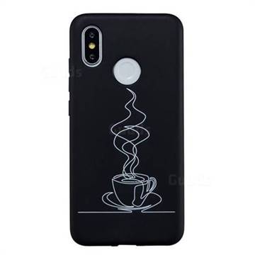 Coffee Cup Stick Figure Matte Black TPU Phone Cover for Xiaomi Mi 8