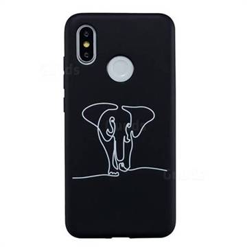 Elephant Stick Figure Matte Black TPU Phone Cover for Xiaomi Mi 8