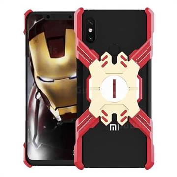 Heroes All Metal Frame Coin Kickstand Car Magnetic Bumper Phone Case for Xiaomi Mi 8 - Red