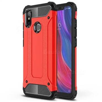 King Kong Armor Premium Shockproof Dual Layer Rugged Hard Cover for Xiaomi Mi 8 - Big Red