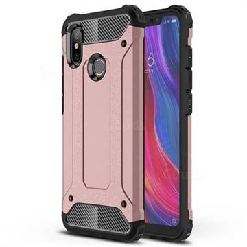 King Kong Armor Premium Shockproof Dual Layer Rugged Hard Cover for Xiaomi Mi 8 - Rose Gold