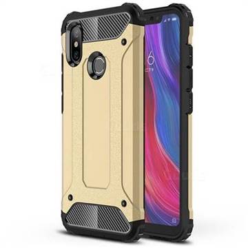 King Kong Armor Premium Shockproof Dual Layer Rugged Hard Cover for Xiaomi Mi 8 - Champagne Gold