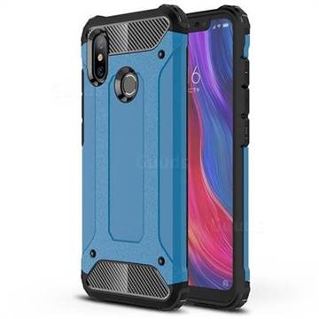 King Kong Armor Premium Shockproof Dual Layer Rugged Hard Cover for Xiaomi Mi 8 - Sky Blue