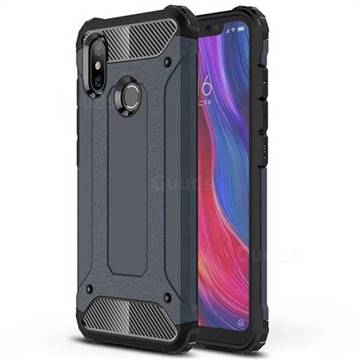 King Kong Armor Premium Shockproof Dual Layer Rugged Hard Cover for Xiaomi Mi 8 - Navy