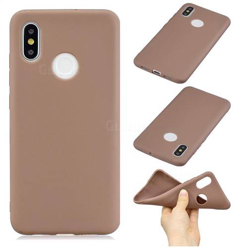 Candy Soft Silicone Phone Case for Xiaomi Mi 8 - Coffee