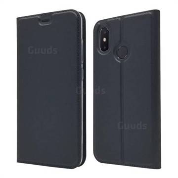 Ultra Slim Card Magnetic Automatic Suction Leather Wallet Case for Xiaomi Mi 8 - Star Grey