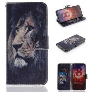 Lion Face PU Leather Wallet Case for Xiaomi Mi 8