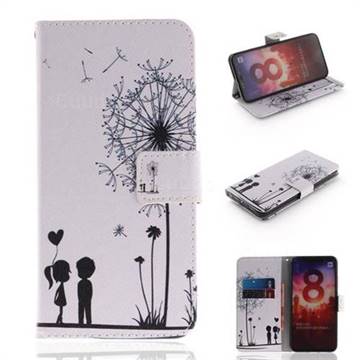Couple Dandelion PU Leather Wallet Case for Xiaomi Mi 8