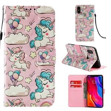 Angel Pony 3D Painted Leather Wallet Case for Xiaomi Mi 8