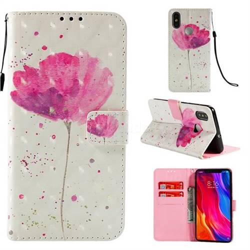 Watercolor 3D Painted Leather Wallet Case for Xiaomi Mi 8