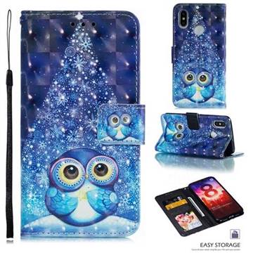 Stage Owl 3D Painted Leather Phone Wallet Case for Xiaomi Mi 8