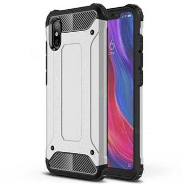 King Kong Armor Premium Shockproof Dual Layer Rugged Hard Cover for Xiaomi Mi 8 Explorer - Technology Silver