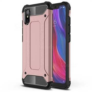 King Kong Armor Premium Shockproof Dual Layer Rugged Hard Cover for Xiaomi Mi 8 Explorer - Rose Gold