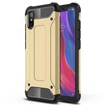 King Kong Armor Premium Shockproof Dual Layer Rugged Hard Cover for Xiaomi Mi 8 Explorer - Champagne Gold