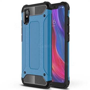King Kong Armor Premium Shockproof Dual Layer Rugged Hard Cover for Xiaomi Mi 8 Explorer - Sky Blue