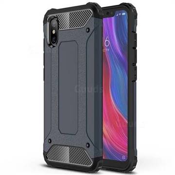 King Kong Armor Premium Shockproof Dual Layer Rugged Hard Cover for Xiaomi Mi 8 Explorer - Navy