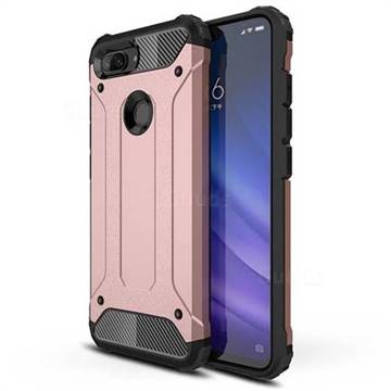 King Kong Armor Premium Shockproof Dual Layer Rugged Hard Cover for Xiaomi Mi 8 Lite / Mi 8 Youth / Mi 8X - Rose Gold
