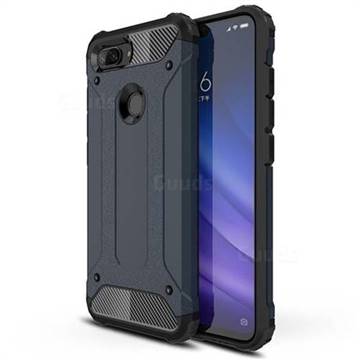 King Kong Armor Premium Shockproof Dual Layer Rugged Hard Cover for Xiaomi Mi 8 Lite / Mi 8 Youth / Mi 8X - Navy