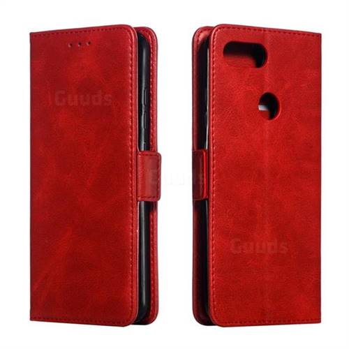 Retro Classic Calf Pattern Leather Wallet Phone Case for Xiaomi Mi 8 Lite / Mi 8 Youth / Mi 8X - Red