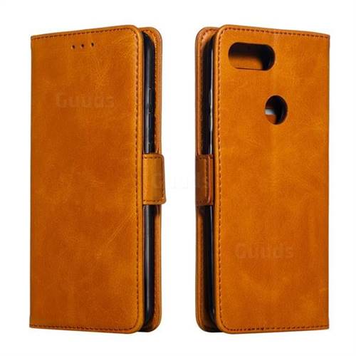 Retro Classic Calf Pattern Leather Wallet Phone Case for Xiaomi Mi 8 Lite / Mi 8 Youth / Mi 8X - Yellow