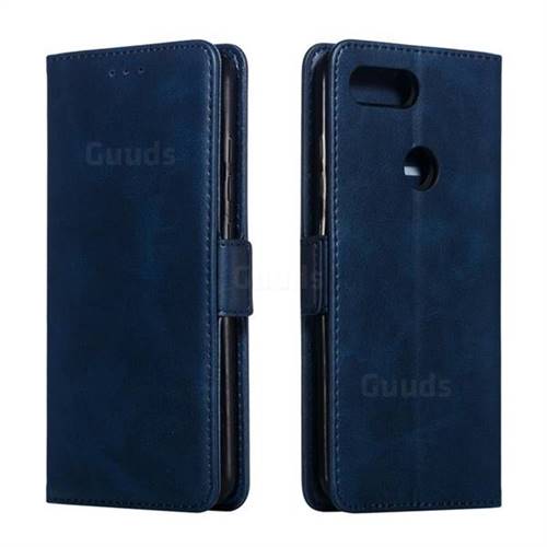 Retro Classic Calf Pattern Leather Wallet Phone Case for Xiaomi Mi 8 Lite / Mi 8 Youth / Mi 8X - Blue