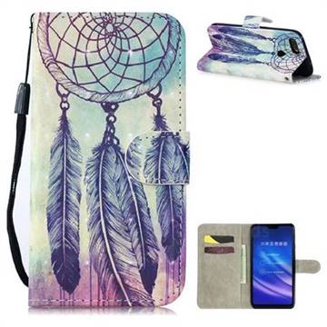 Feather Wind Chimes 3D Painted Leather Wallet Phone Case for Xiaomi Mi 8 Lite / Mi 8 Youth / Mi 8X