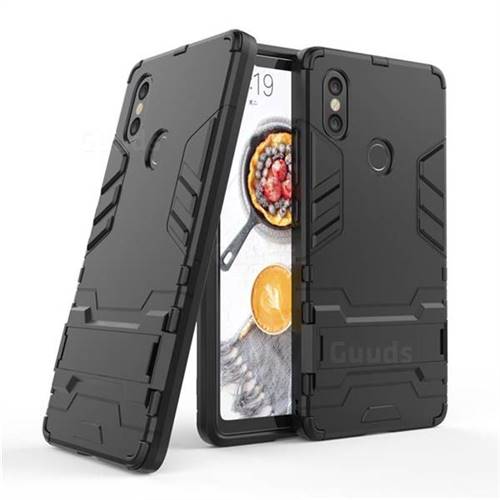 Armor Premium Tactical Grip Kickstand Shockproof Dual Layer Rugged Hard Cover for Xiaomi Mi 8 SE - Black