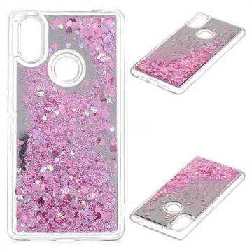 Glitter Sand Mirror Quicksand Dynamic Liquid Star TPU Case for Xiaomi Mi 8 SE - Cherry Pink