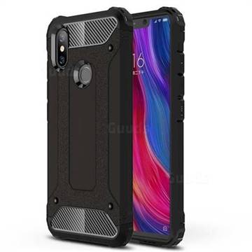 King Kong Armor Premium Shockproof Dual Layer Rugged Hard Cover for Xiaomi Mi 8 SE - Black Gold