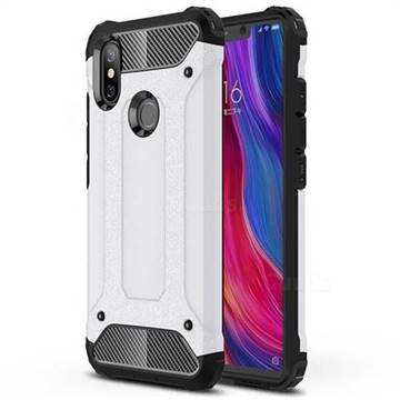 King Kong Armor Premium Shockproof Dual Layer Rugged Hard Cover for Xiaomi Mi 8 SE - White