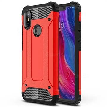 King Kong Armor Premium Shockproof Dual Layer Rugged Hard Cover for Xiaomi Mi 8 SE - Big Red