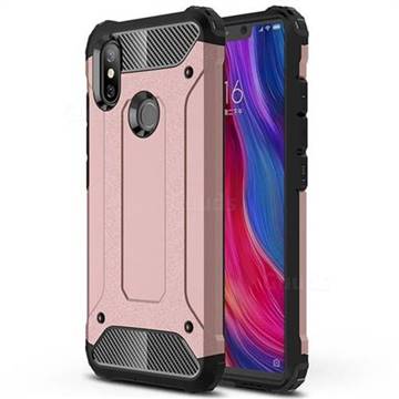King Kong Armor Premium Shockproof Dual Layer Rugged Hard Cover for Xiaomi Mi 8 SE - Rose Gold