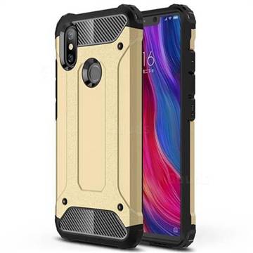 King Kong Armor Premium Shockproof Dual Layer Rugged Hard Cover for Xiaomi Mi 8 SE - Champagne Gold