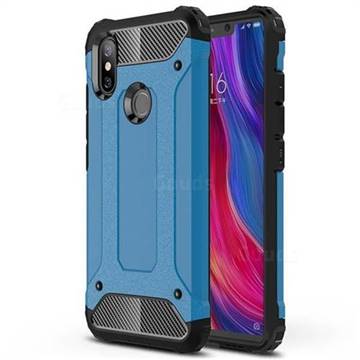 King Kong Armor Premium Shockproof Dual Layer Rugged Hard Cover for Xiaomi Mi 8 SE - Sky Blue