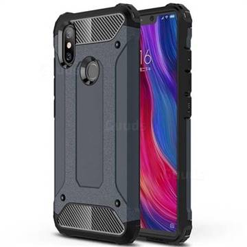 King Kong Armor Premium Shockproof Dual Layer Rugged Hard Cover for Xiaomi Mi 8 SE - Navy